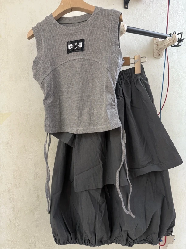 【郭郭童品】jbb➕背心工装裙套装2821