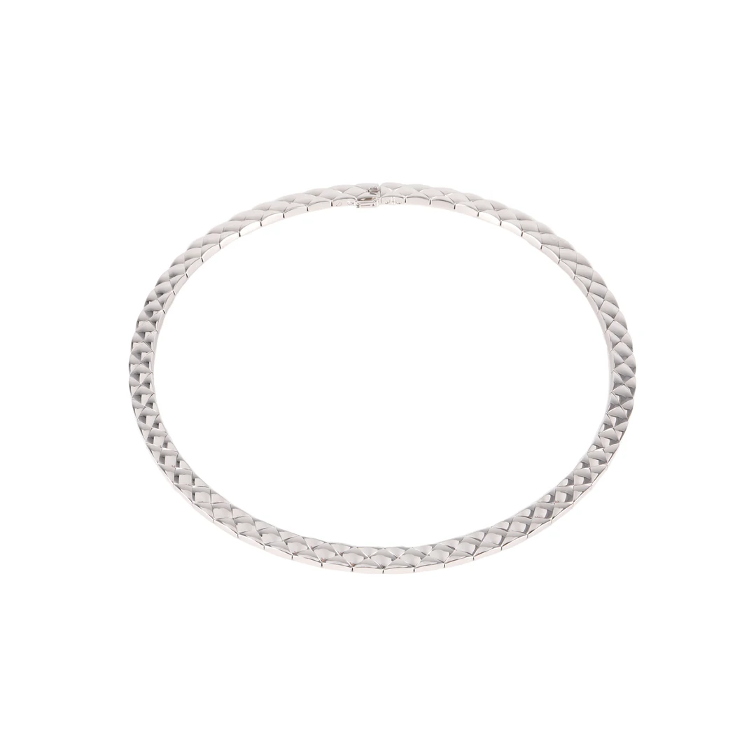 99新 Chanel/香奈儿 【念念】18K白金 Coco 菱格 chocker 项链