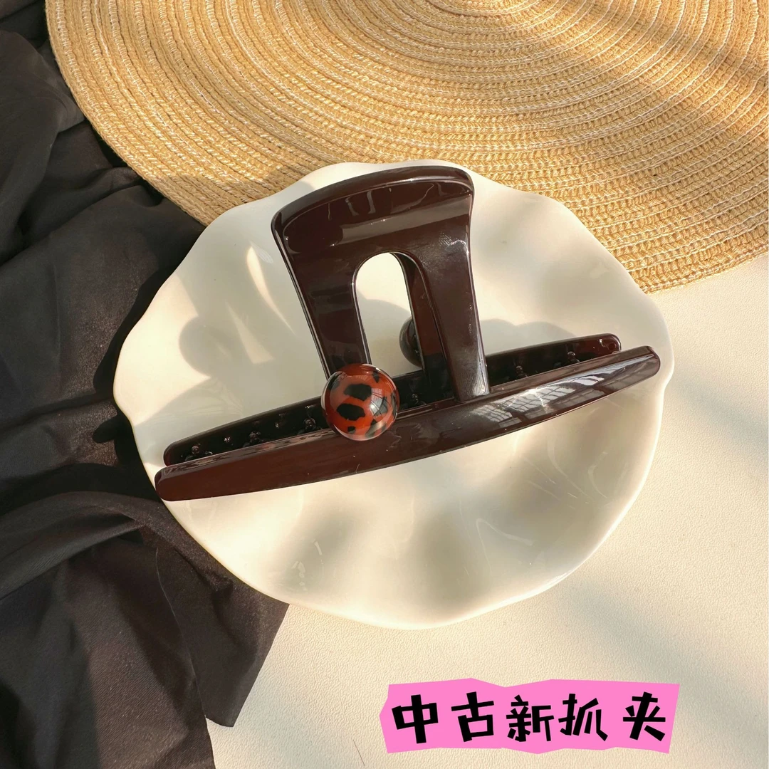 中古文艺小众大发抓 优雅鲨鱼夹抓夹发饰少女风简约中古风