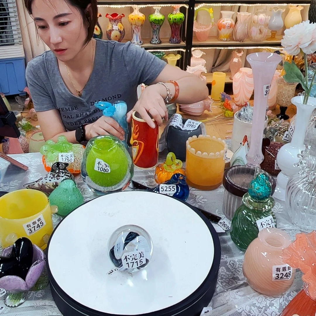 琉璃花瓶摆件不完美1715