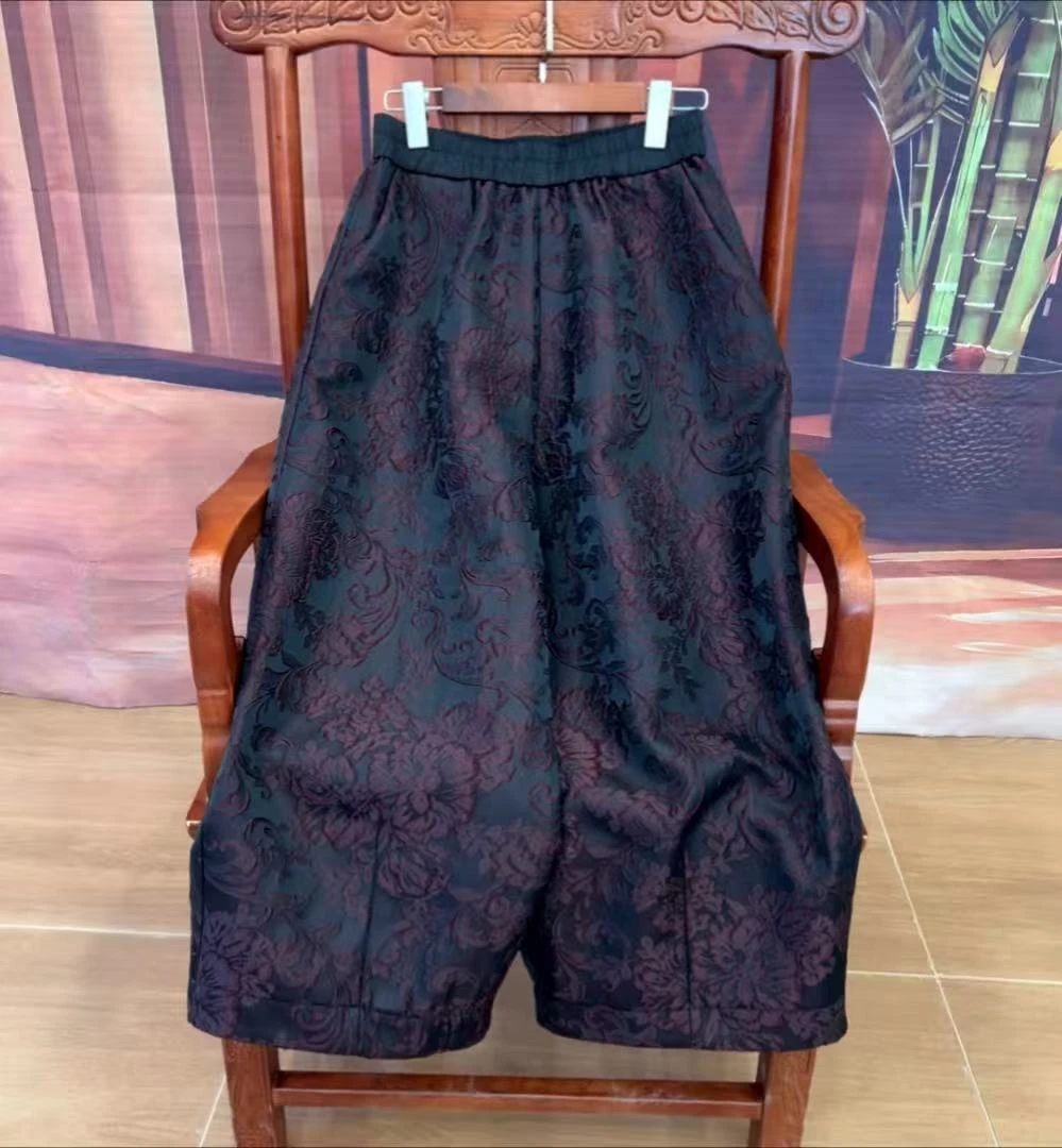 1828复古国风加绒花苞裤