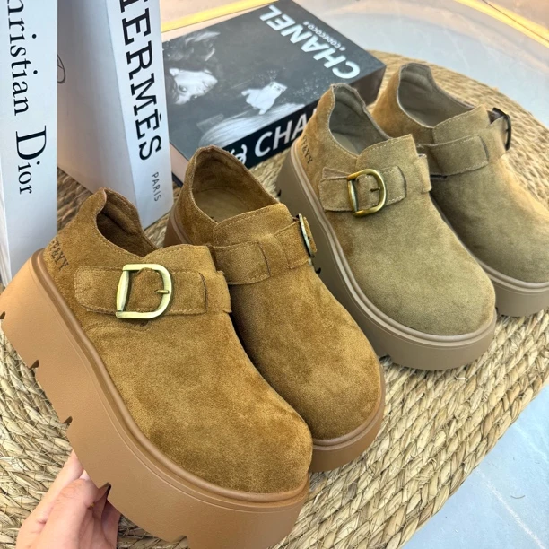 新款厚底增高英伦风乐福勃肯鞋女百搭舒适