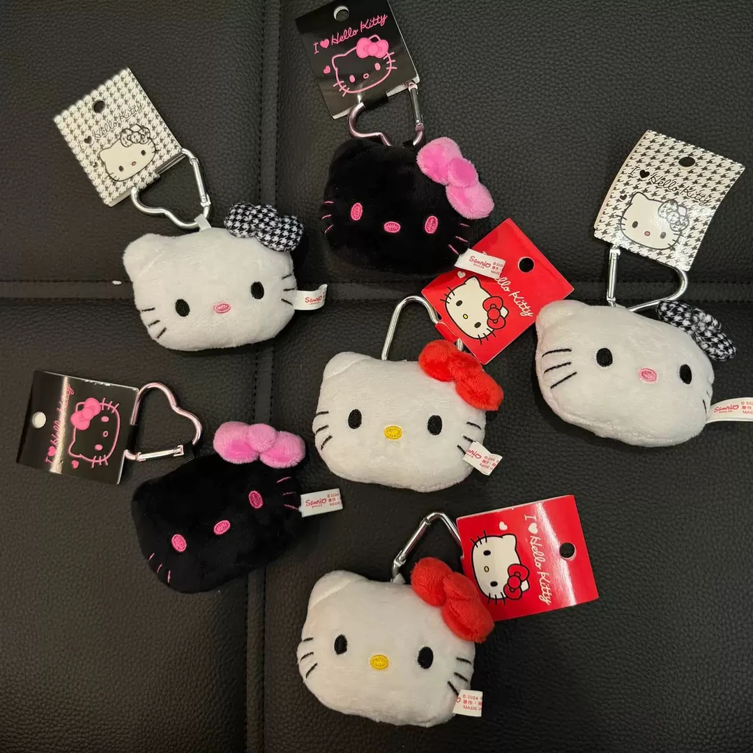 原单胖脸ilovekitty凯蒂猫猫头包挂件黑粉色千鸟格小巧爱心扣