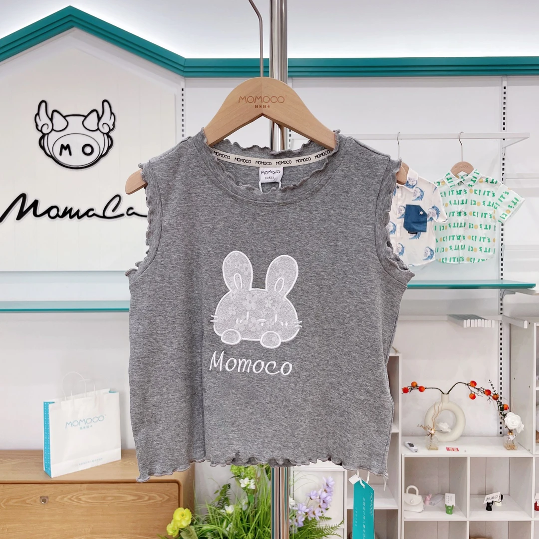 MOMOCO女童夏季时尚休闲可爱卡通无袖高级背心T恤77630235205