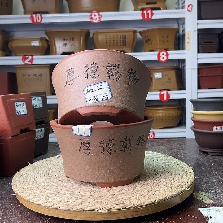 紫砂花盆蛇年大吉