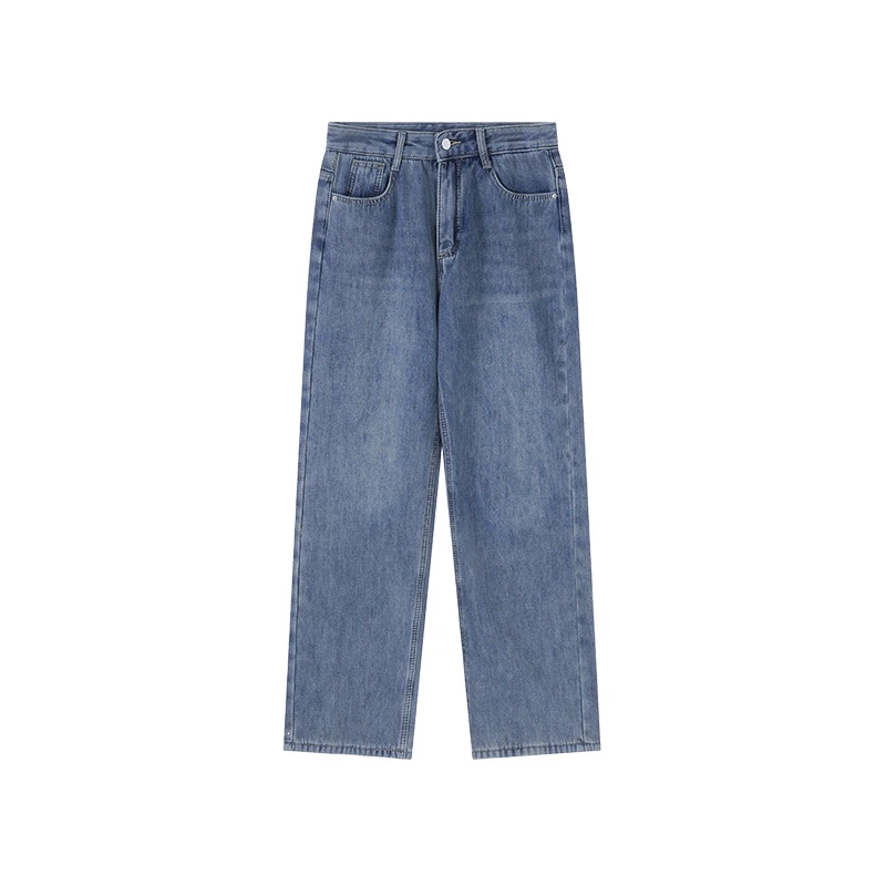 【奈斯专属】美式复古高腰显瘦垂坠感牛仔裤BZ1771