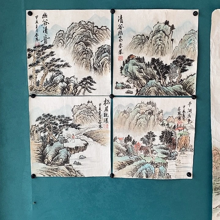 国画张春凤老师四幅山水