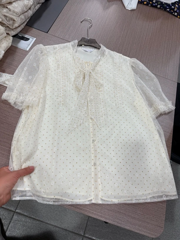 短袖雪纺衬衫女夏款小衫新中式国风法式设计绝美上衣