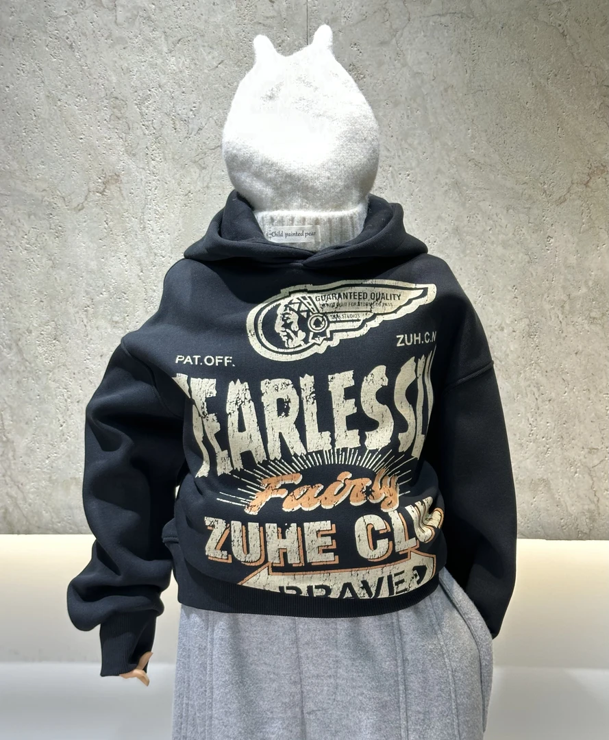 【小哥童装】男童冬款连帽卫衣加厚一体绒休闲韩版帽衫中大童91831