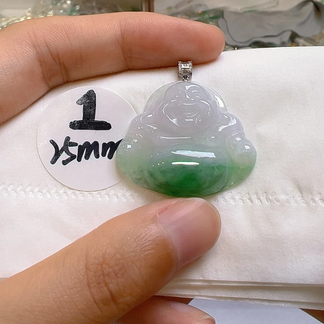 翡翠18K金镶嵌吊坠(不含链)翡翠