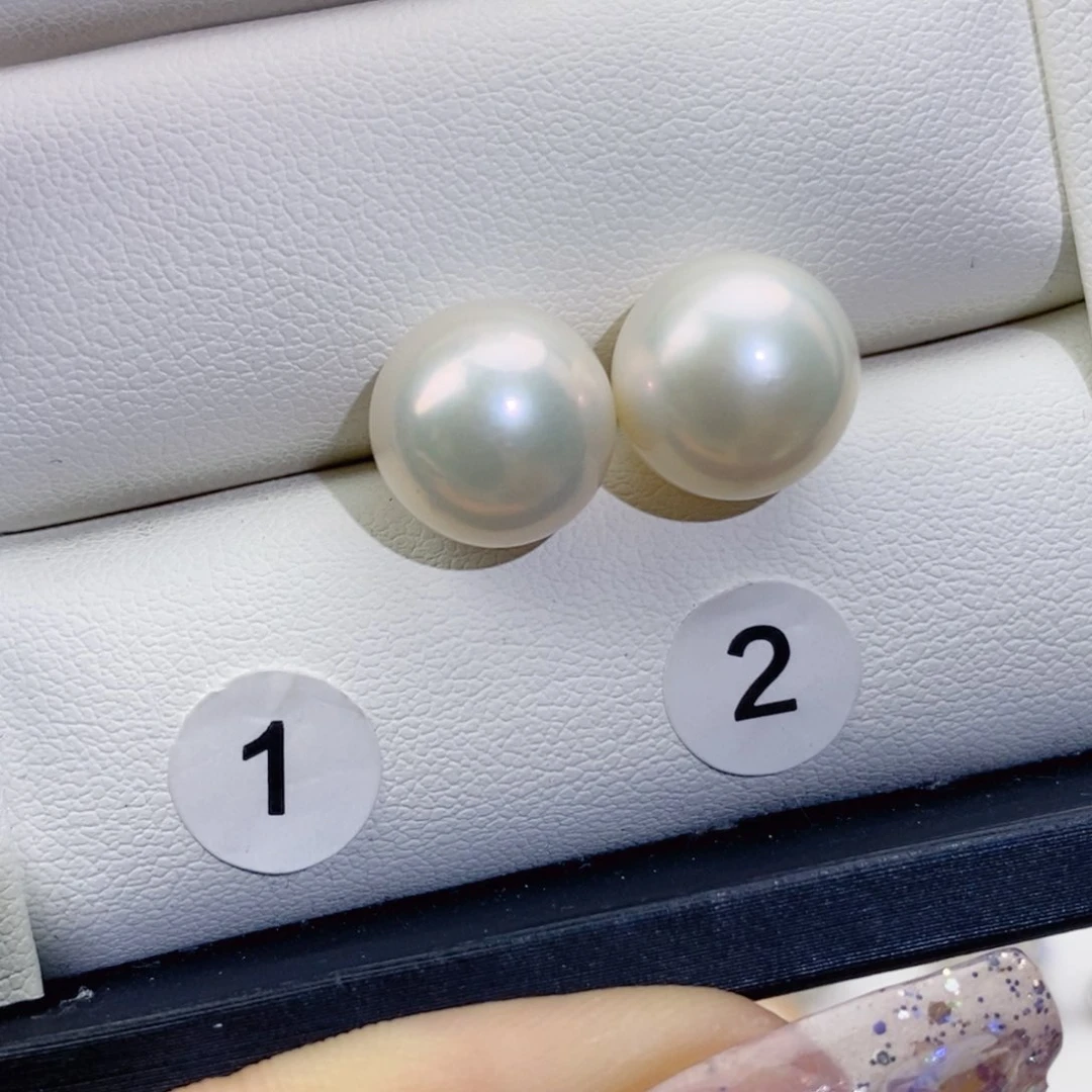 银S925镶嵌淡水珍珠耳饰超****女