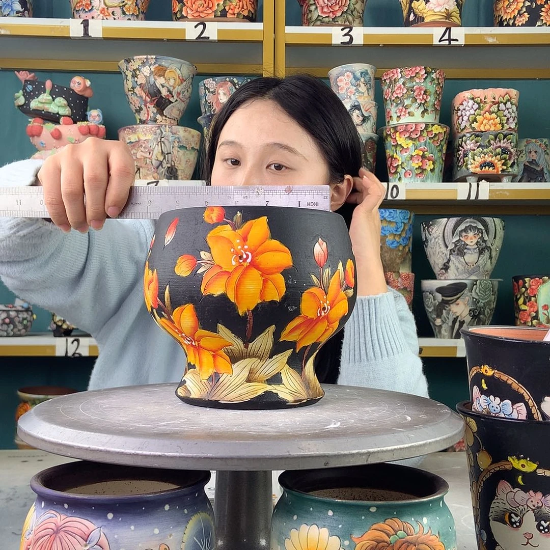 陶景德镇手工花盆646