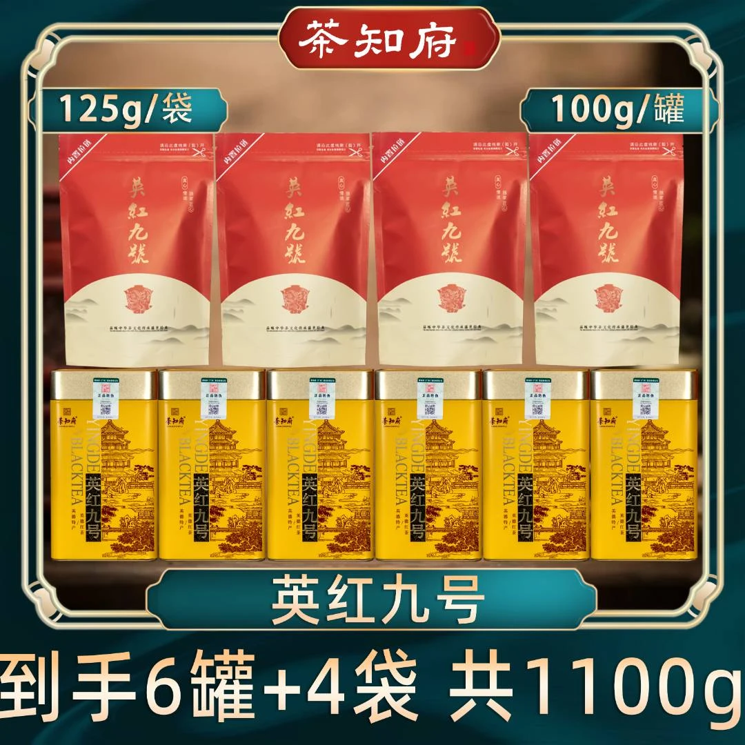 【茶知府】英德红茶英九黄罐100g/罐+英红九号袋装125克/袋新茶红茶