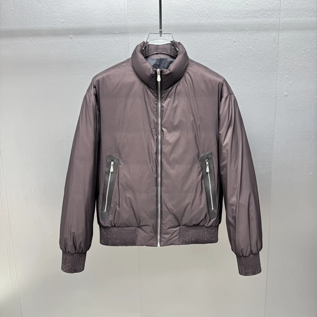 轻奢系列25冬新款欧货保暖立领羽绒服男士短款时尚加厚白鸭绒外套