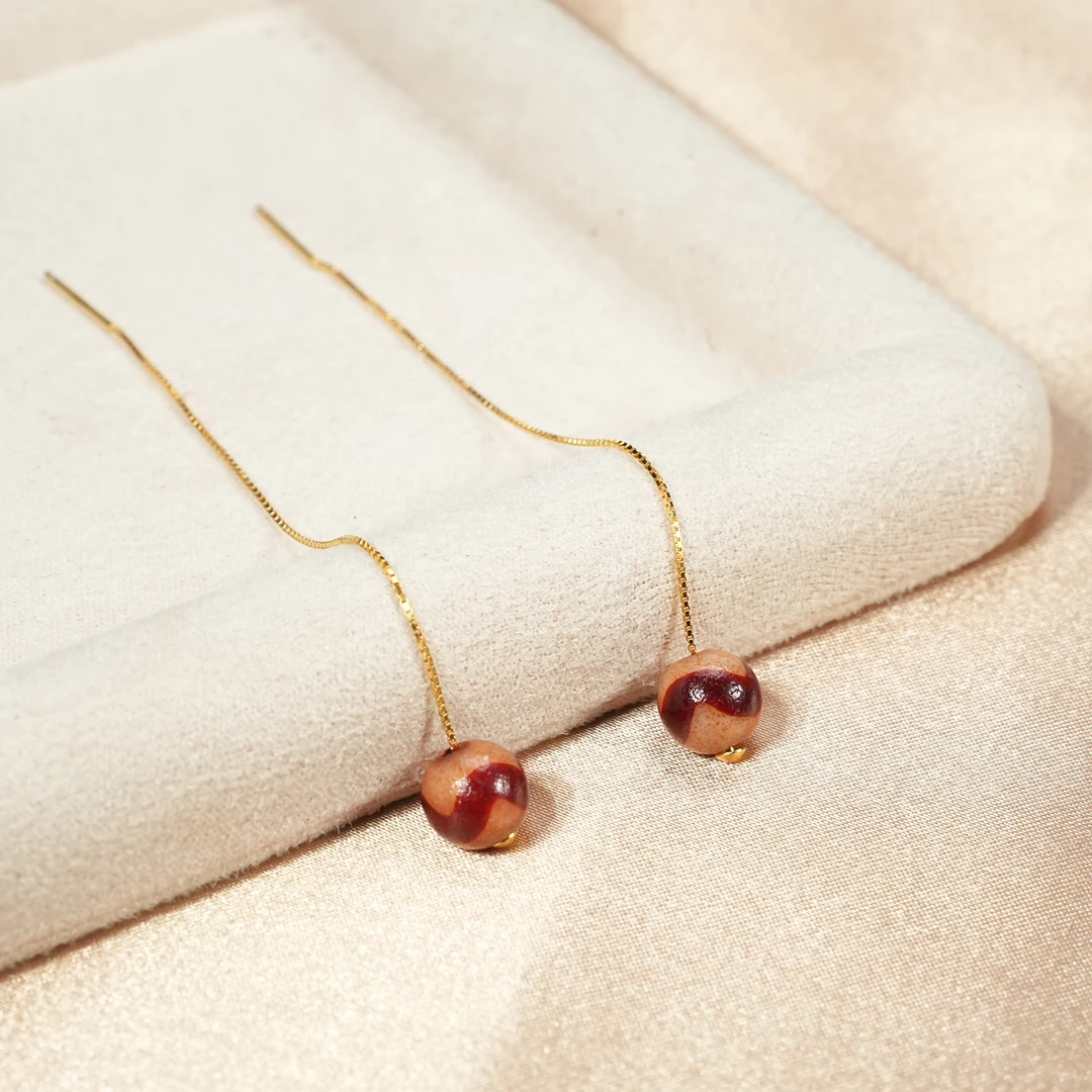 【观澜珠宝】玛瑙耳线 复古民族风藏式潮流耳饰 多样发其一 1877