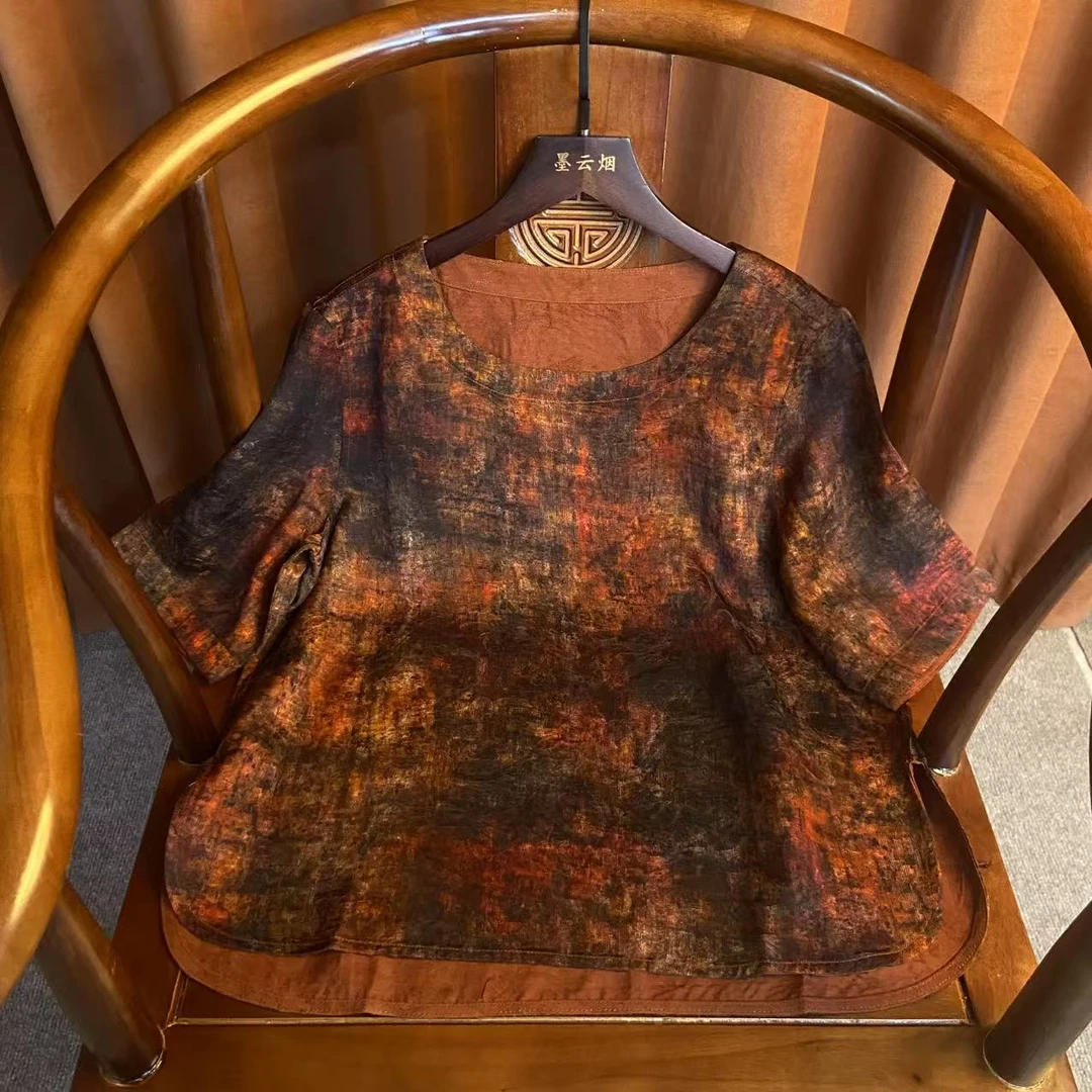 【秀目】双面穿复古国风2025款短袖衬衫女夏季新款气质新中式上衣