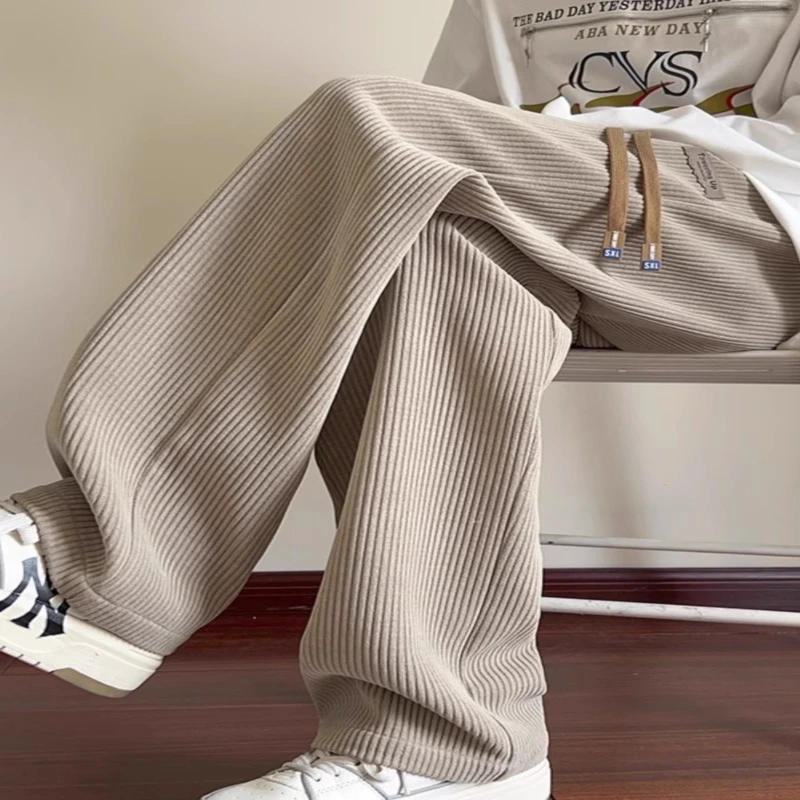 仓石一树潮牌灯芯绒卫裤宽松直筒裤子男款秋冬款裤子男款青少年男