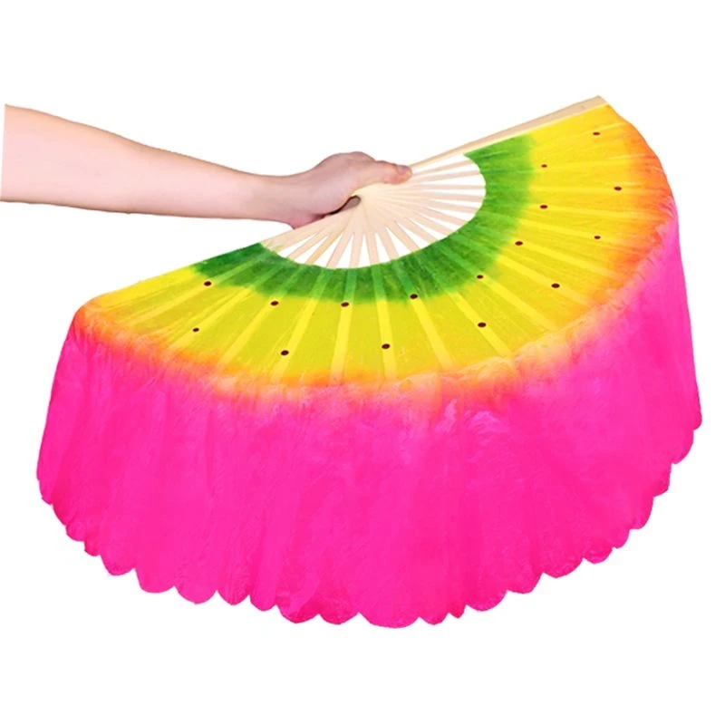 秧歌舞蹈扇茉莉花扇绿黄玫三色东北大秧歌