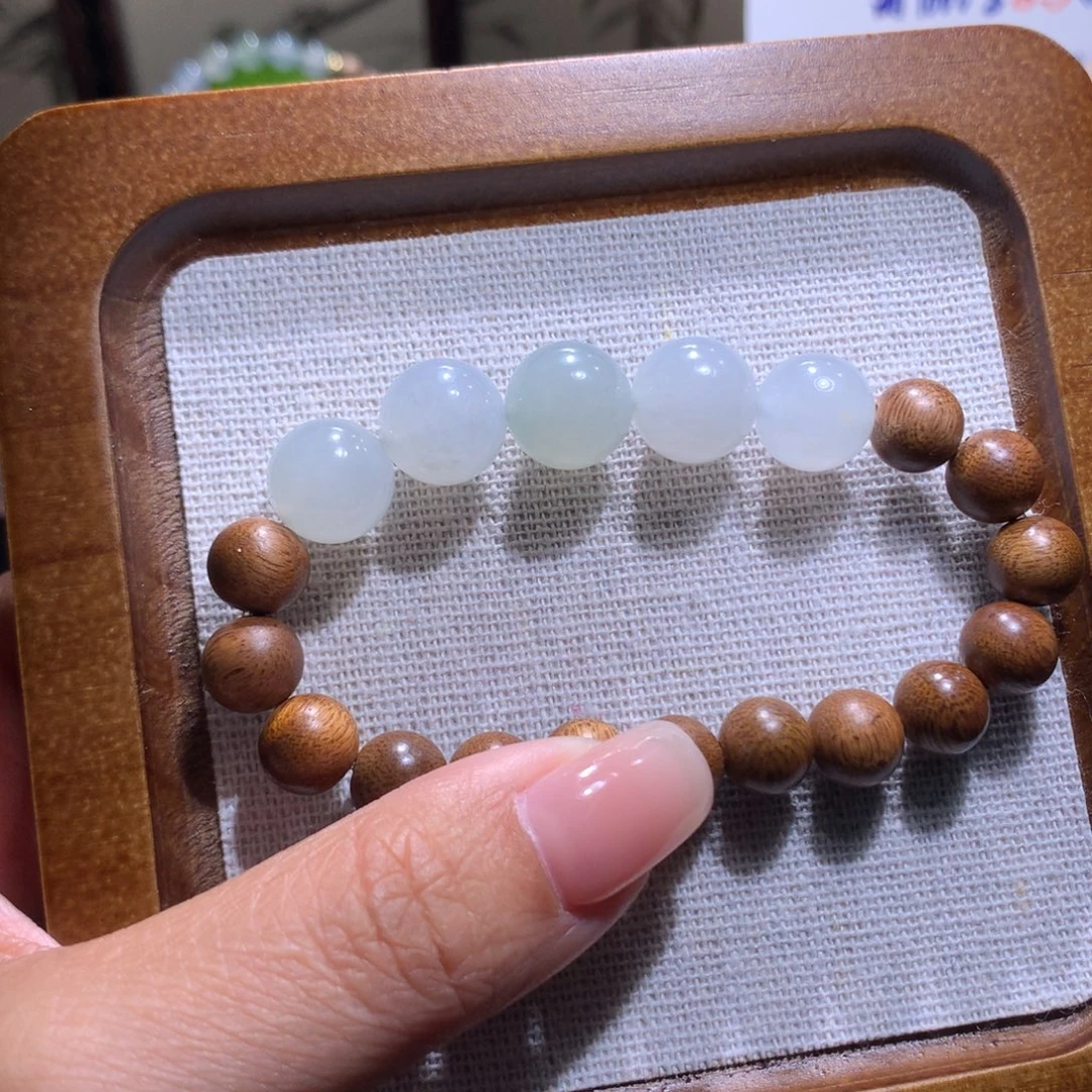 翡翠散珠特价蓝底细糯胶润11-12