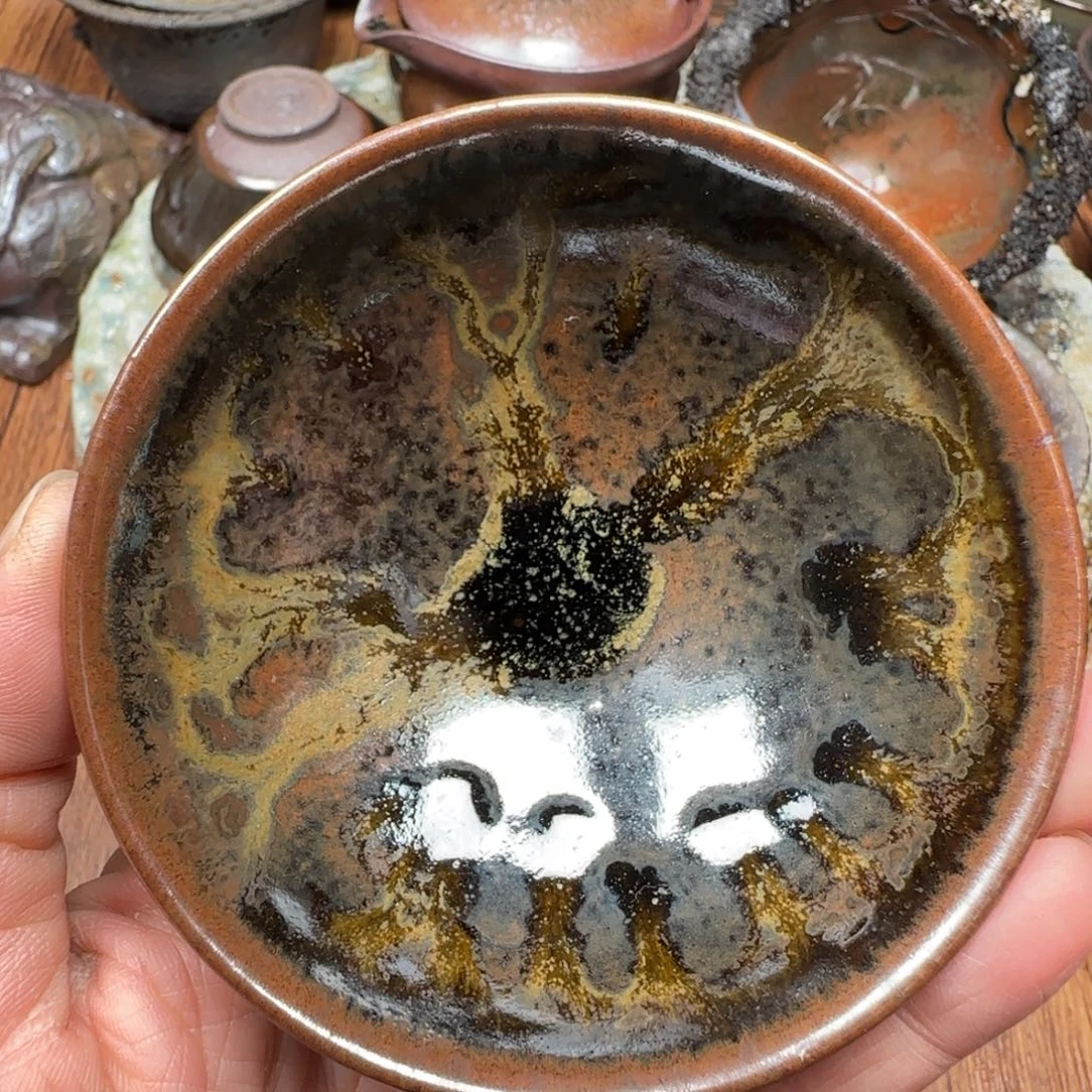 柴烧建盏杯盏茶杯768