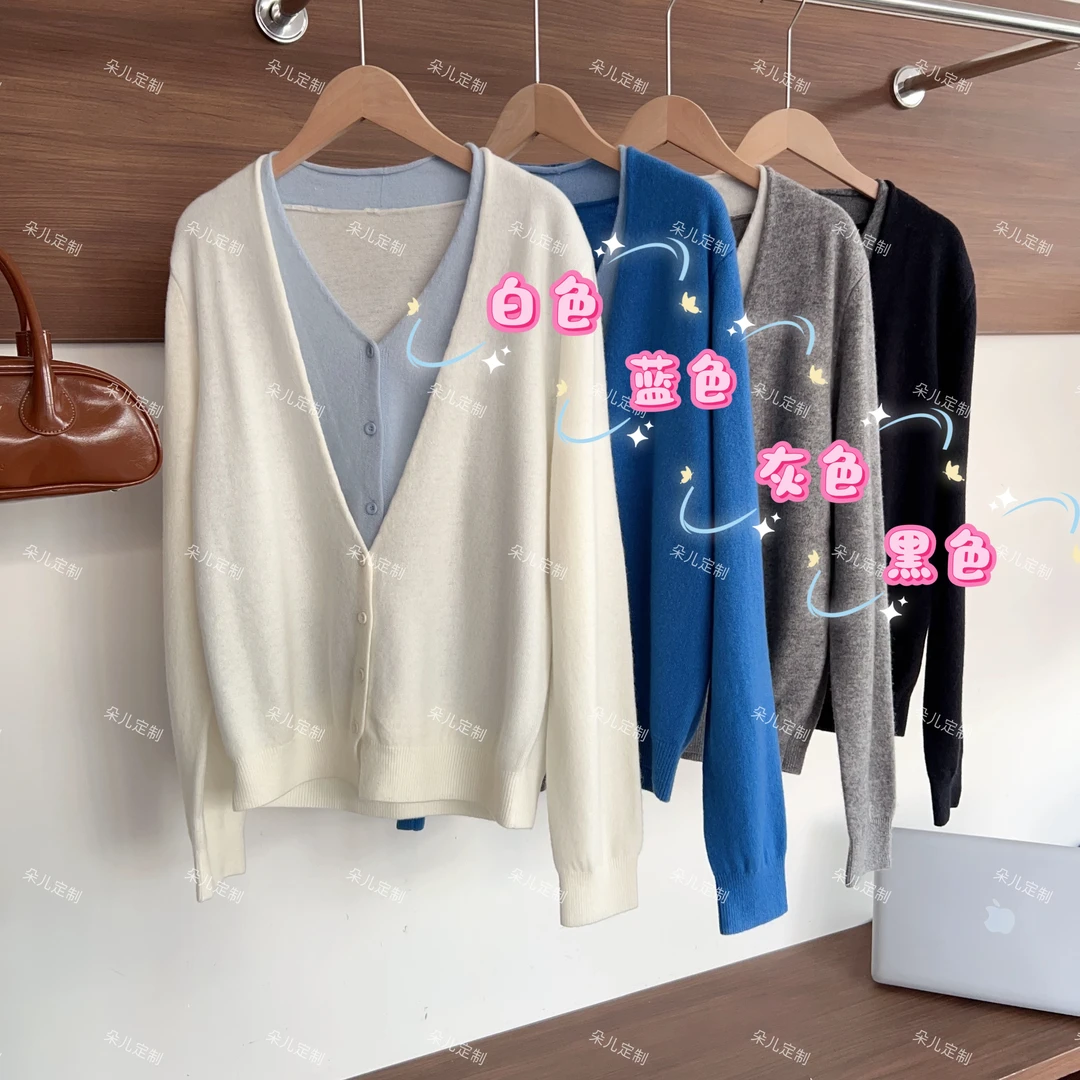 朵儿定制 【图书馆】100羊毛假两件百搭时尚针织毛衫 MA67