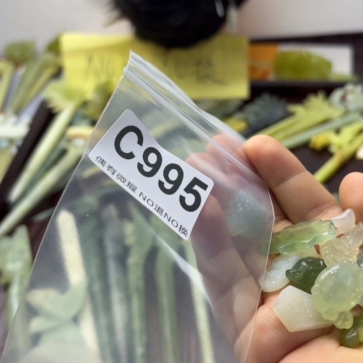 蛇纹石玉发饰合金呆****丶