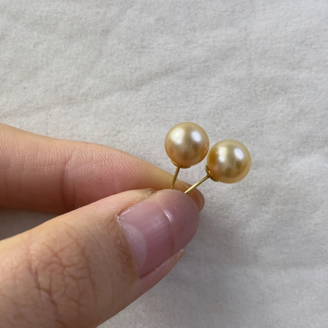 耳饰海水珍珠18K金镶嵌