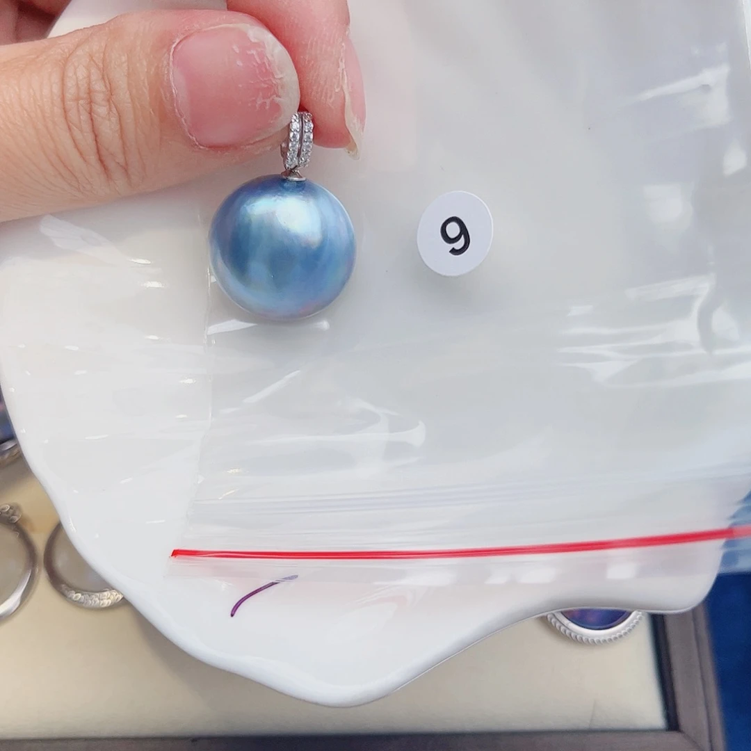 银S925镶嵌拼合珍珠（马贝珠）颈饰