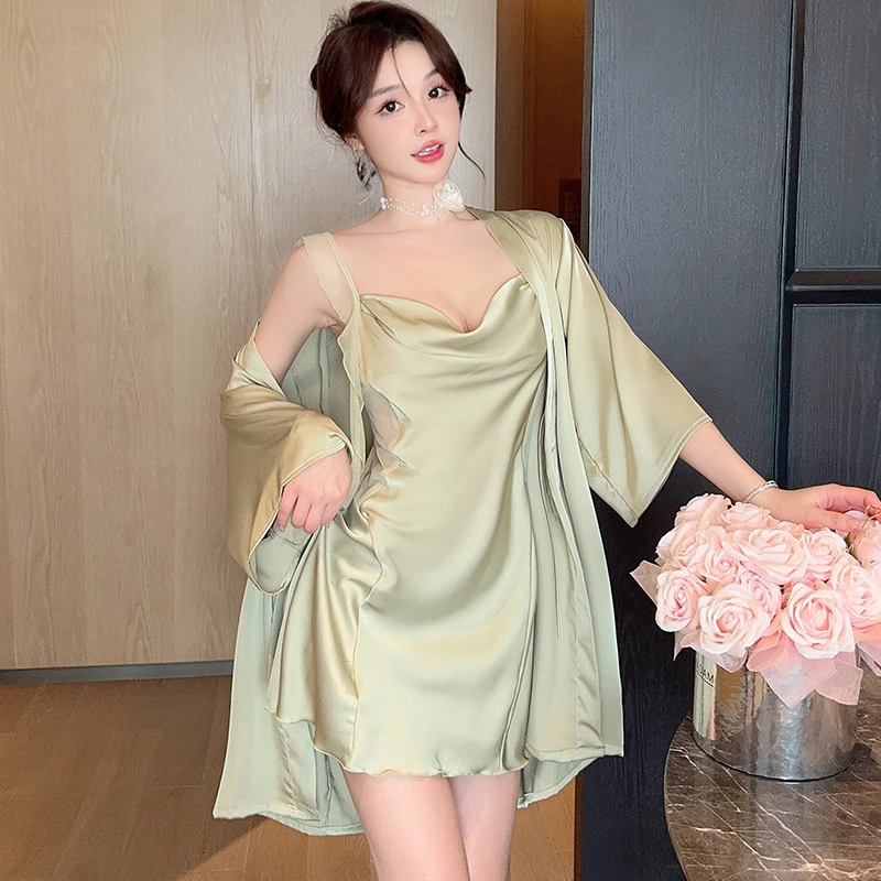 【仙气飘飘】性感睡衣女带胸垫露丝明星同款24新款网纱吊带睡裙