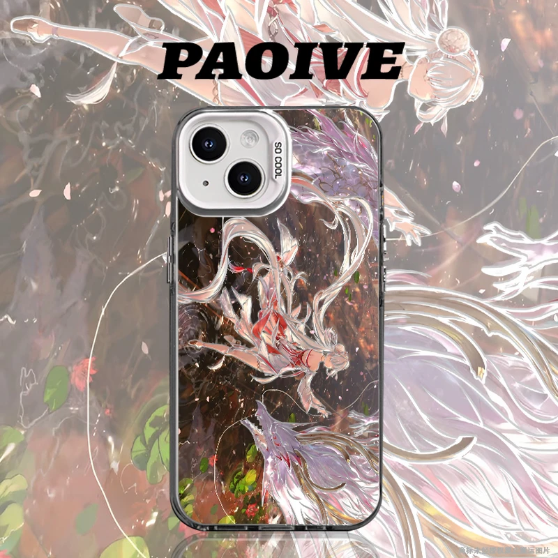 女孩 龙创意小众苹果华为一加小米手机彩银防摔壳Paoive