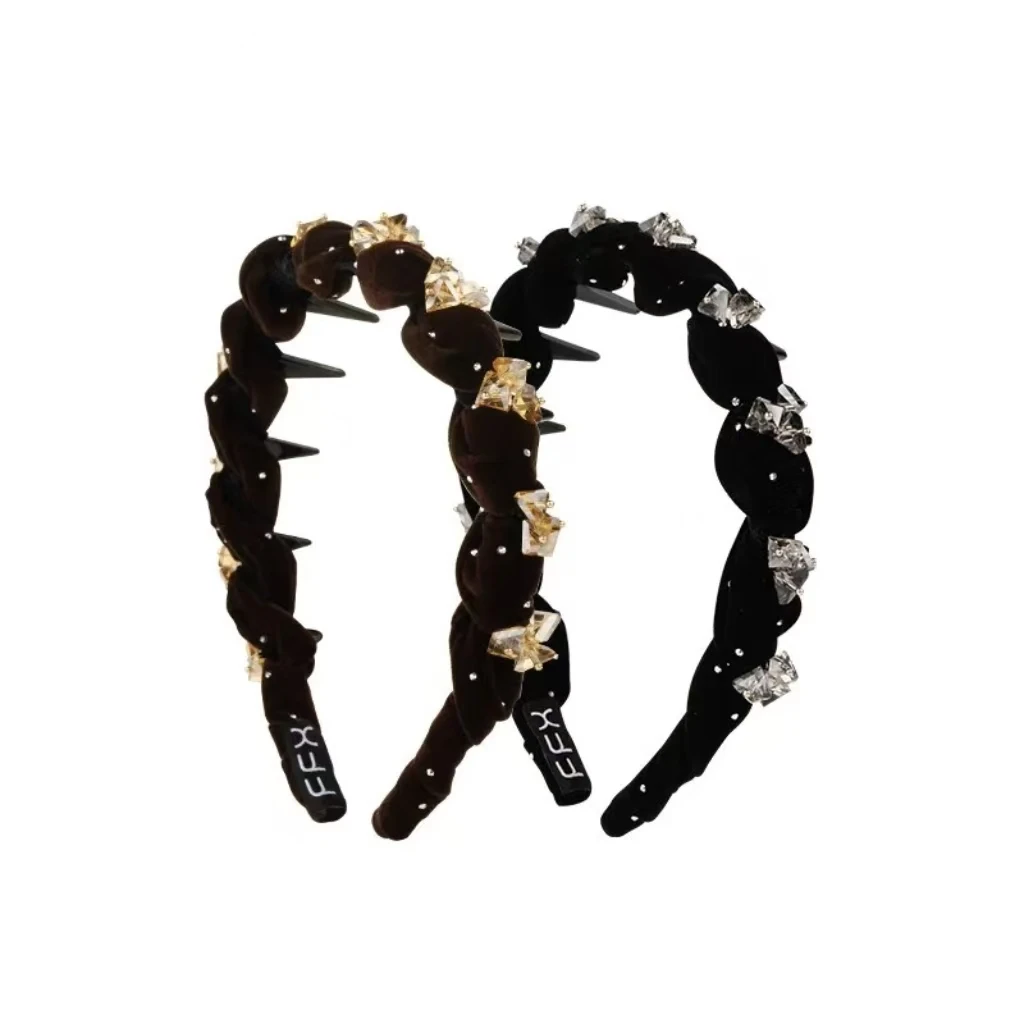 2025新款高级感编织碎发整理高颅顶发箍【星钻密语】带齿防滑头饰