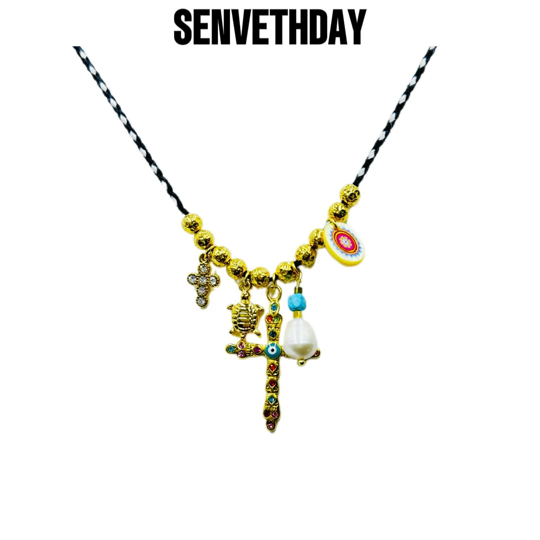 Senveth Day 铜合金项链 十字架项链时尚个性气质首饰时尚小众