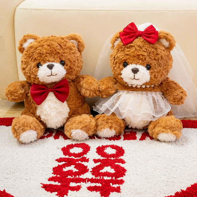 结婚礼物一对压床娃娃新婚礼物送新人婚纱熊公仔婚房布置婚庆用品