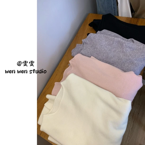 【雯雯】“降温必备”纯色冬季圆领套头立领打底