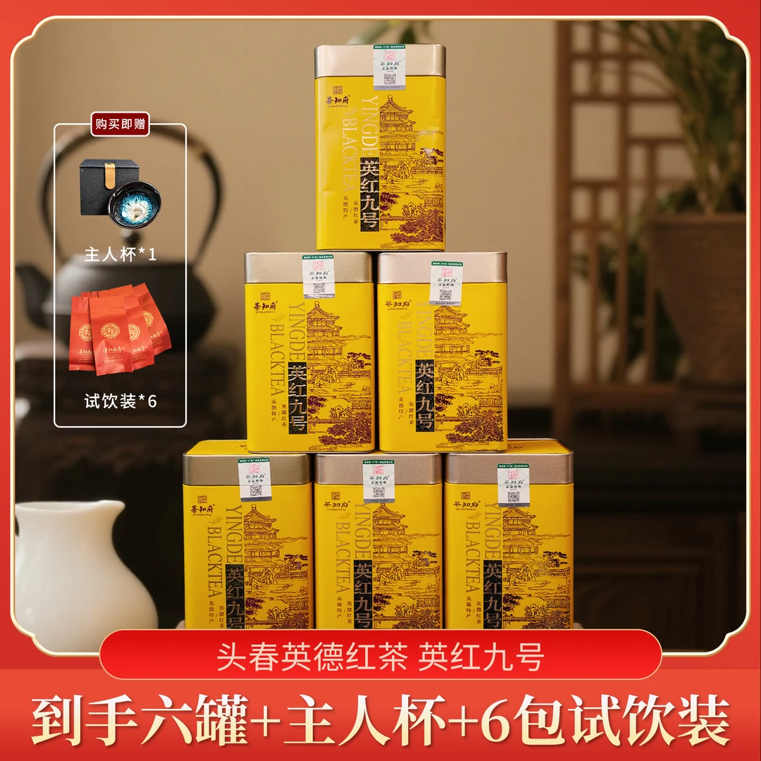 【三哥推荐】广东正宗英德红茶英红九号 拍一发六 到手6罐 共600g
