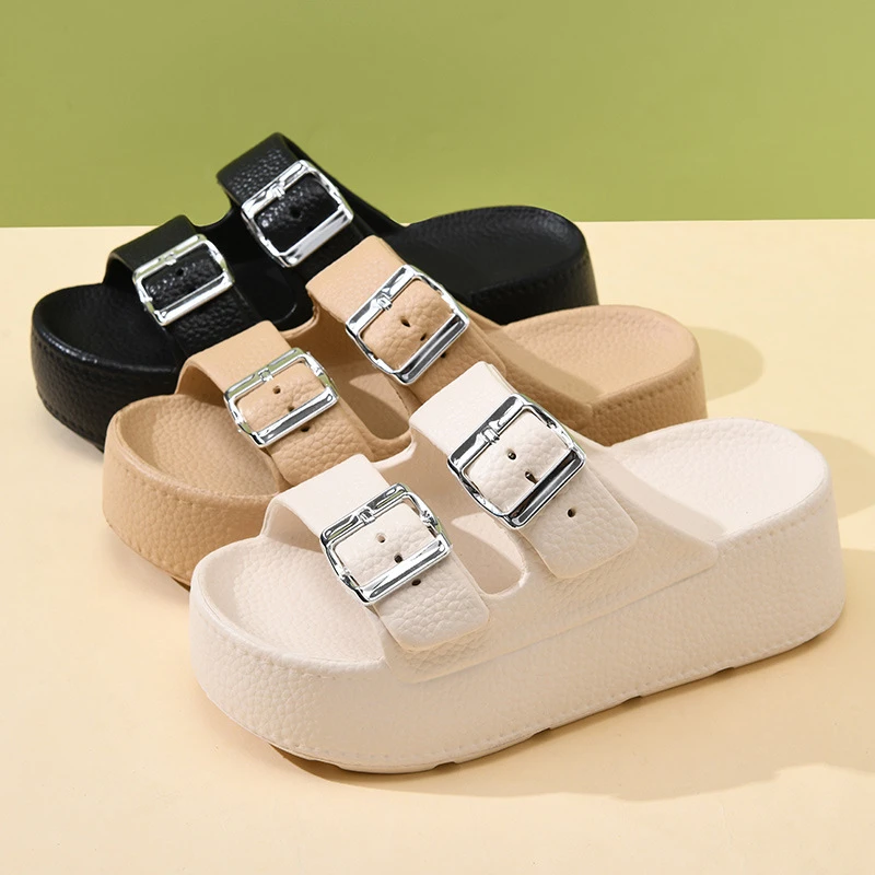 新款拖鞋女防滑EVA增高超厚底居家时尚超软踩屎感一字拖内外穿