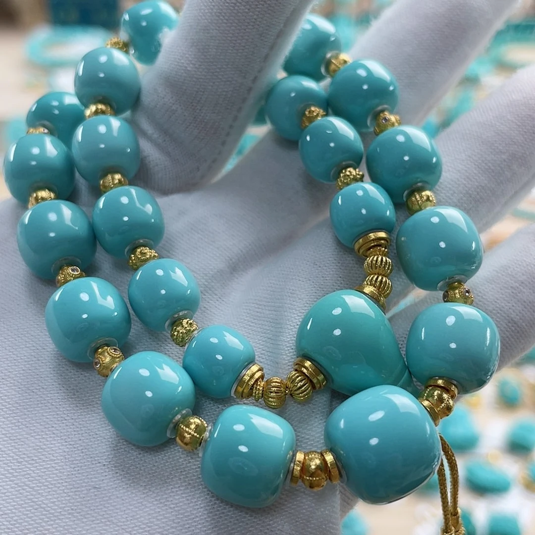 绿松石珠宝奇石18K金镶嵌