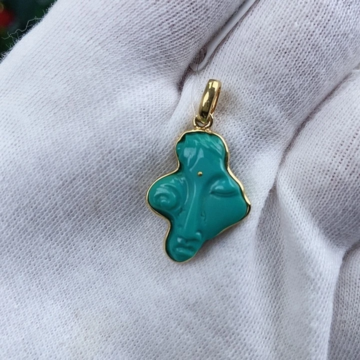 18K金镶嵌绿松石珠宝奇石