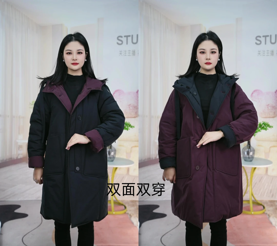 FFP.L066-新款定制双面可穿加厚显瘦时尚保暖气质大衣8