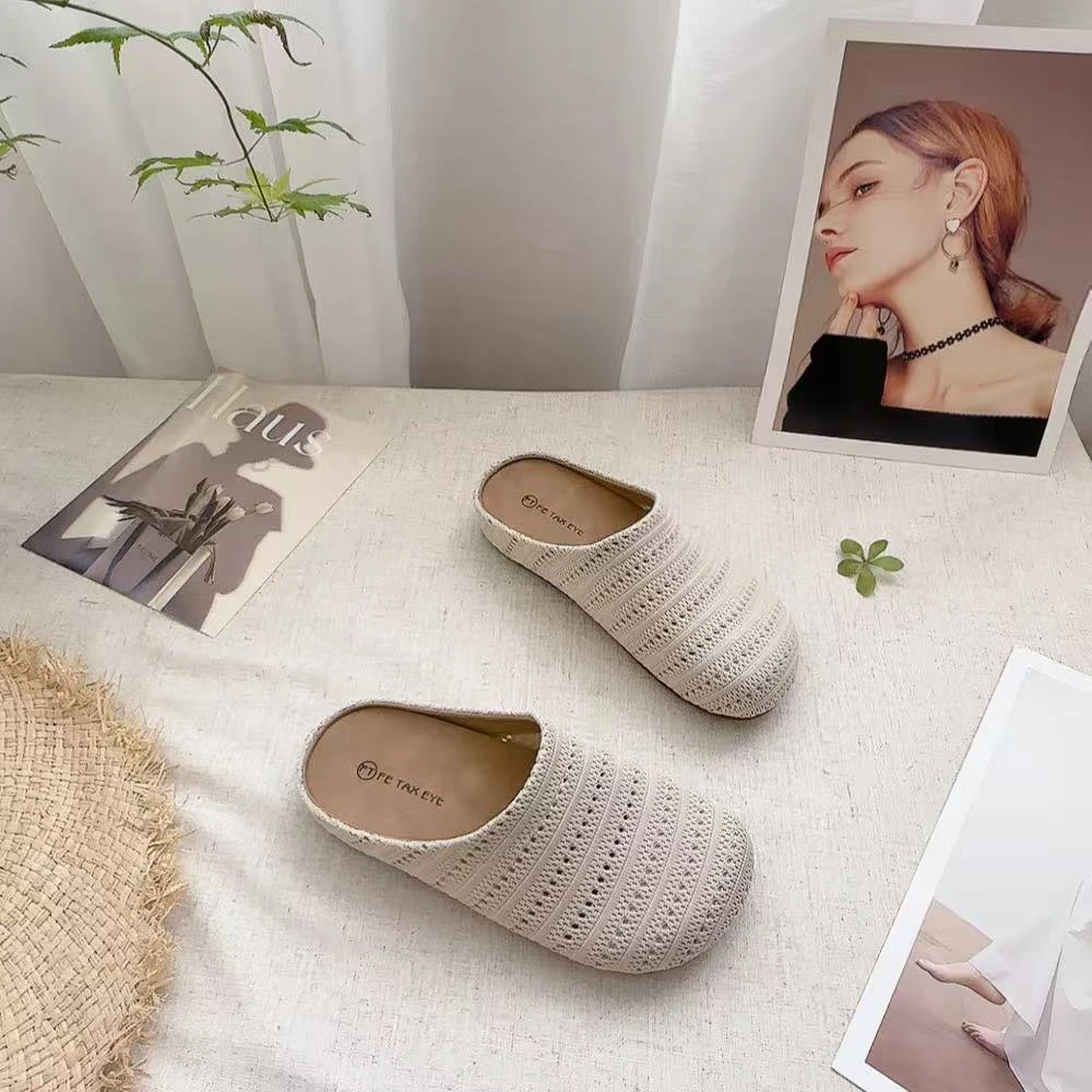 818新款镂空舒适百搭软底圆头包头拖鞋