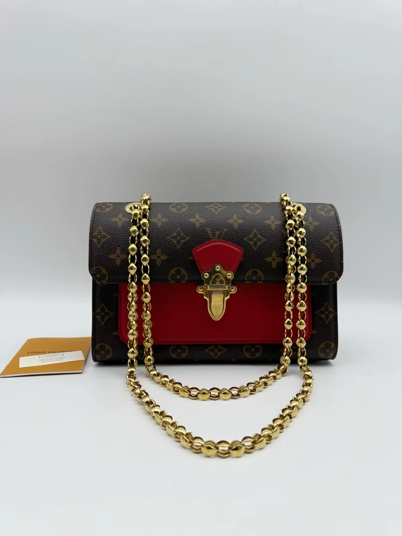 99新 LouisVuitton/路易威登 VICTOIRE维多利亚手袋链条包单肩