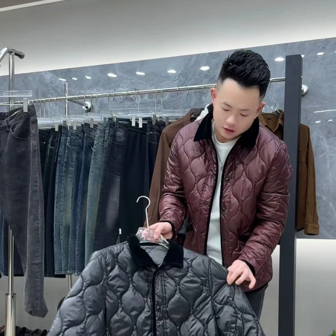 小侯+24204早春新款休闲百搭翻领时尚潮流简约棉服潮男