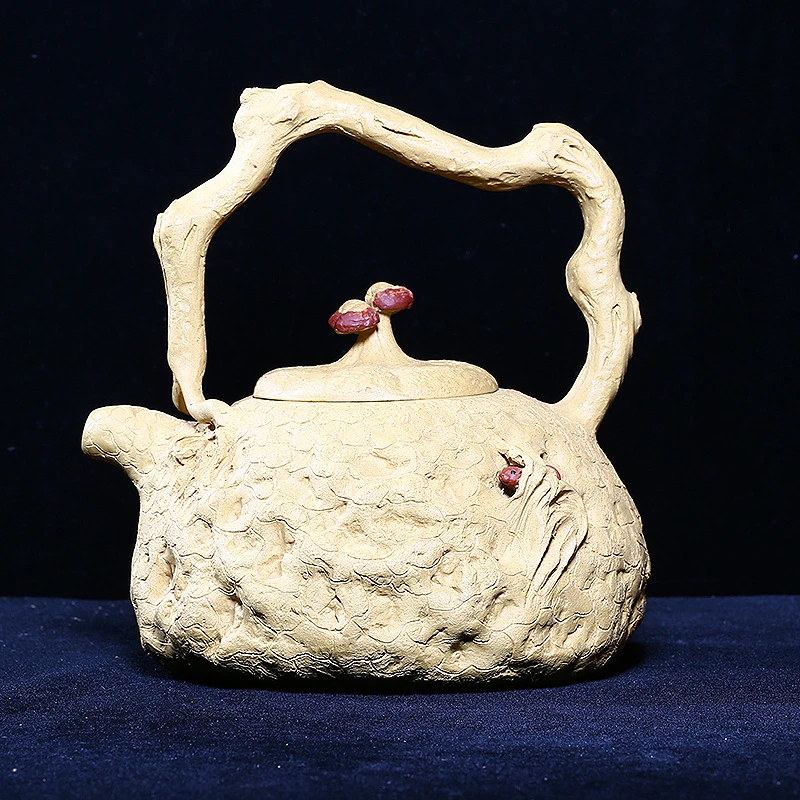 回流老壶段泥球孔900c大品薄胎龚春提梁壶