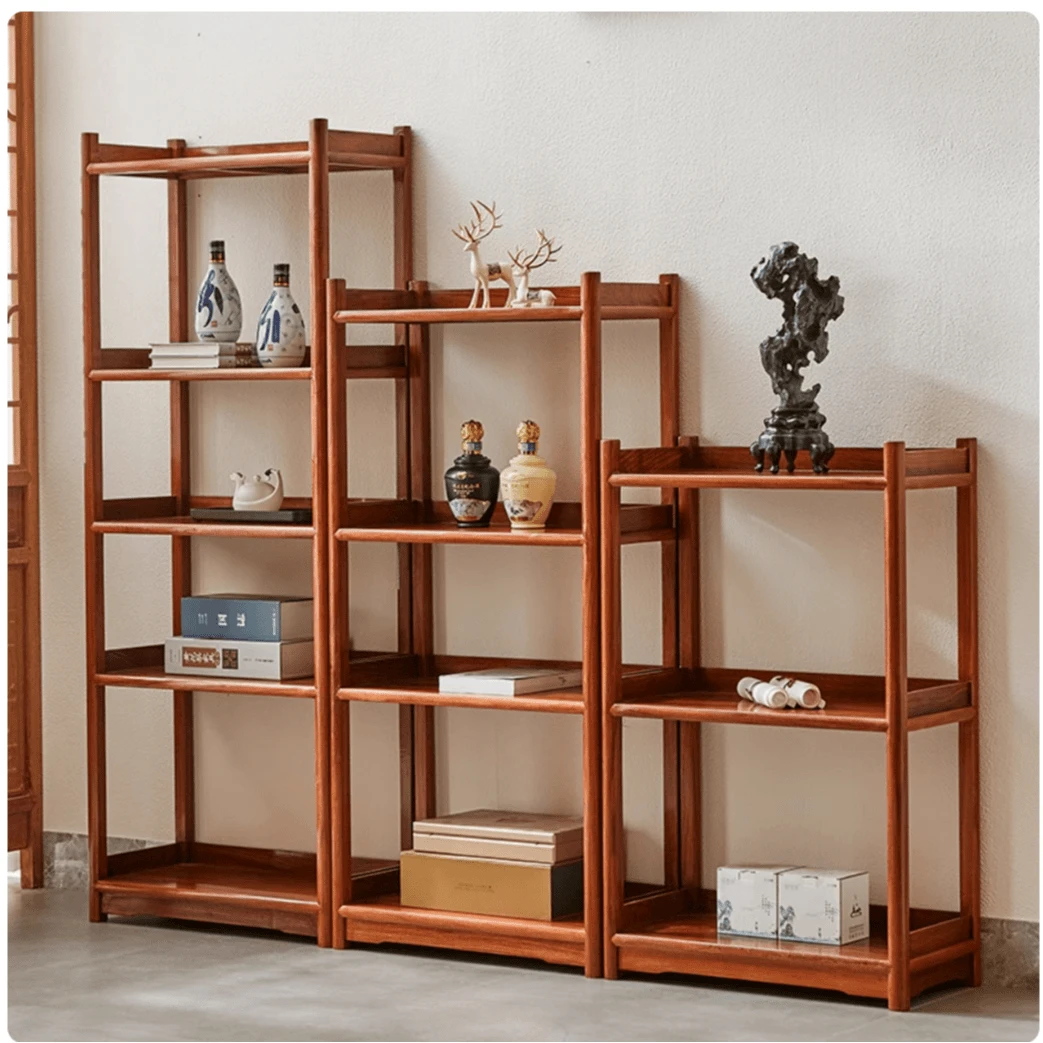 北方老榆木实木置物架