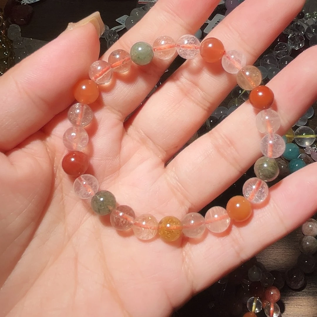 水晶手链未镶嵌彩兔毛手链