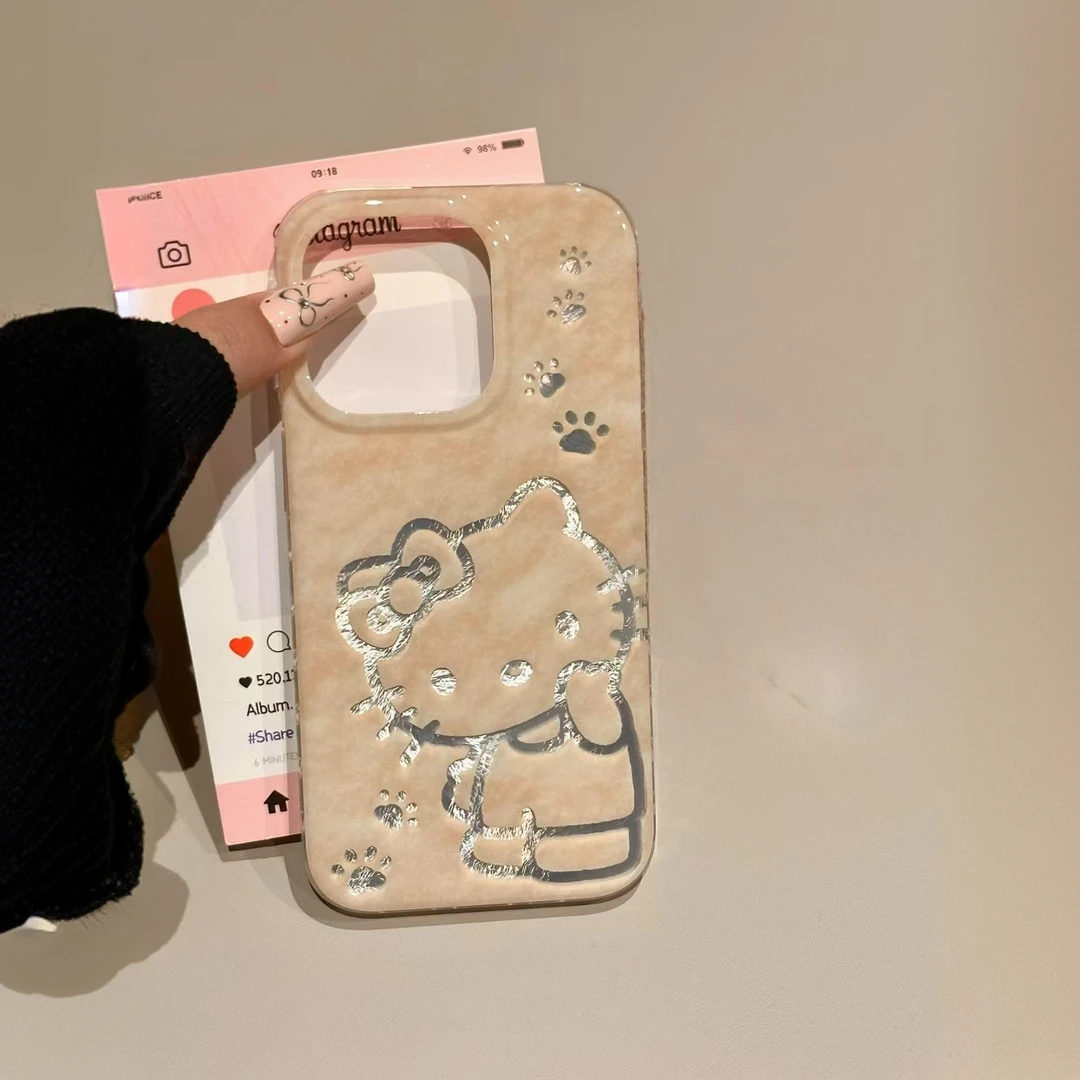 Lucky可爱猫爪kt猫适用iPhone16/15pro冰川13苹果14手机硬壳12套