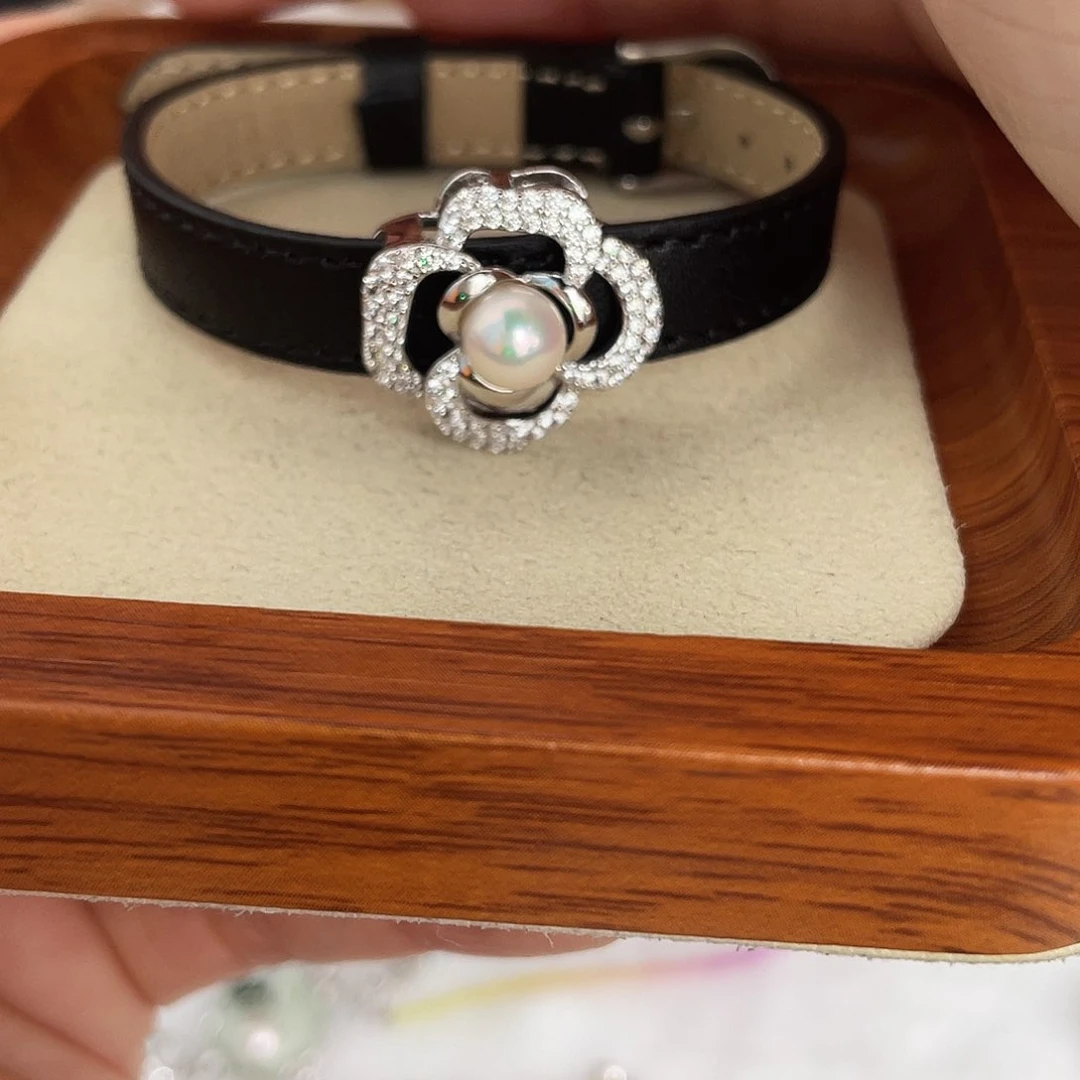 海水珍珠银S925镶嵌手链