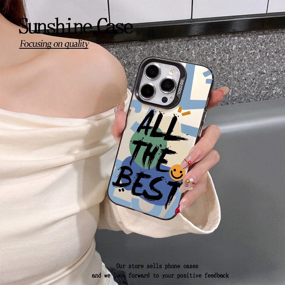 【彩银】个性英文适用苹果华为vivo小米oppo手机壳16PROMAX防摔