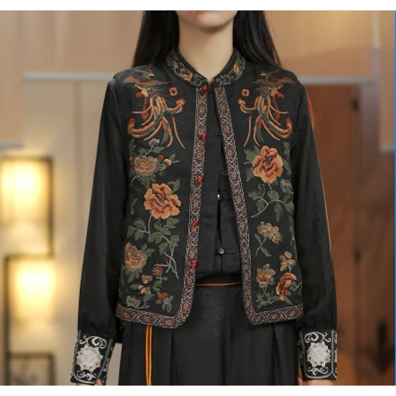 格格--凤穿牡丹刺绣马甲