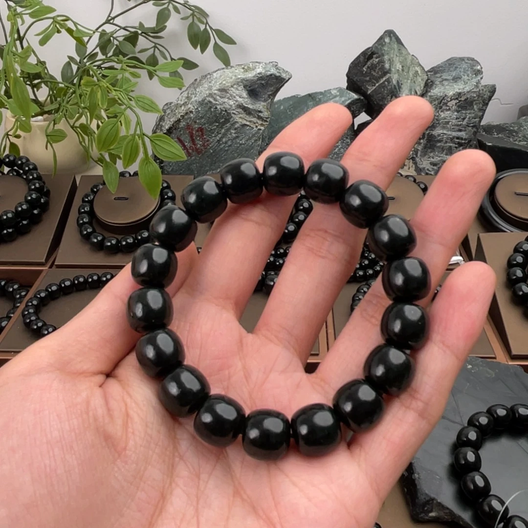 和田玉未镶嵌手链塔青卡12过眼不过灯